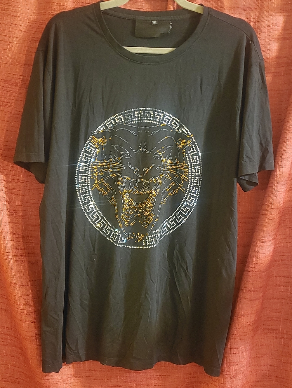 Much Loved Supply & Demand NYC Luxe Gold Lion Greek Key Streetwear Tee Men's 5X*